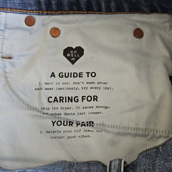 Madewell Jeans Womens 34 Blue Denim The Perfect Vintage Crop Jean Stretch Grunge - Picture 11 of 16